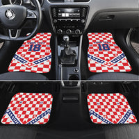 Custom World Football Croatia Car Mats Fearless Red Check Power