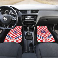 Custom World Football Croatia Car Mats Fearless Red Check Power