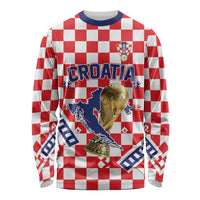 Custom World Football Croatia Long Sleeve Shirt Fearless Red Check Power