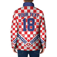 Custom World Football Croatia Padded Jacket Fearless Red Check Power