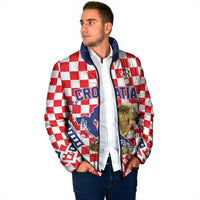 Custom World Football Croatia Padded Jacket Fearless Red Check Power