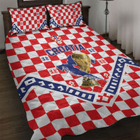 World Football Croatia Quilt Bed Set Fearless Red Check Power