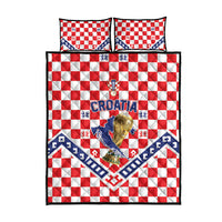 World Football Croatia Quilt Bed Set Fearless Red Check Power