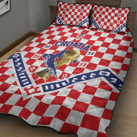 World Football Croatia Quilt Bed Set Fearless Red Check Power