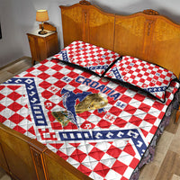 World Football Croatia Quilt Bed Set Fearless Red Check Power