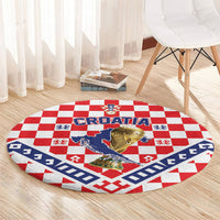 World Football Croatia Round Carpet Fearless Red Check Power