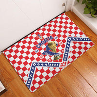 World Football Croatia Rubber Doormat Fearless Red Check Power