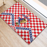 World Football Croatia Rubber Doormat Fearless Red Check Power