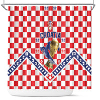 World Football Croatia Shower Curtain Fearless Red Check Power