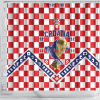 World Football Croatia Shower Curtain Fearless Red Check Power