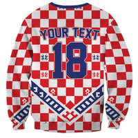 Custom World Football Croatia Sweatshirt Fearless Red Check Power