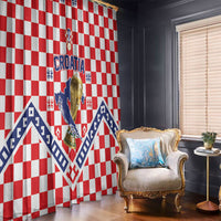 World Football Croatia Window Curtain Fearless Red Check Power