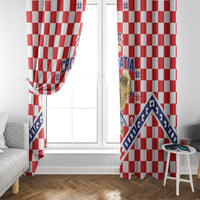 World Football Croatia Window Curtain Fearless Red Check Power