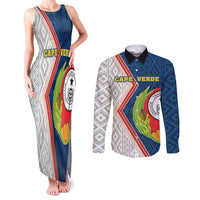 Cape Verde Couples Matching Tank Maxi Dress and Long Sleeve Button Shirt Verde Coat Of Arms And Pattern - Wonder Print Shop