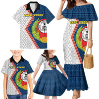 Cape Verde Family Matching Mermaid Dress and Hawaiian Shirt Verde Coat Of Arms And Pattern - Wonder Print Shop