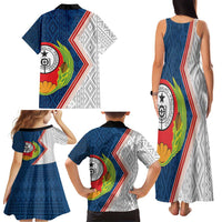 Cape Verde Family Matching Tank Maxi Dress and Hawaiian Shirt Verde Coat Of Arms And Pattern - Wonder Print Shop