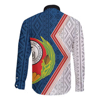 Cape Verde Long Sleeve Button Shirt Verde Coat Of Arms And Pattern - Wonder Print Shop