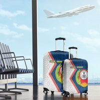 Cape Verde Luggage Cover Verde Coat Of Arms And Pattern - Wonder Print Shop