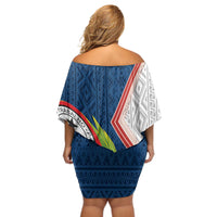 Cape Verde Off Shoulder Short Dress Verde Coat Of Arms And Pattern - Wonder Print Shop