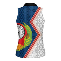 Cape Verde Women Sleeveless Polo Shirt Verde Coat Of Arms And Pattern - Wonder Print Shop
