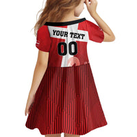Custom Denmark Football Kid Short Sleeve Dress Mute Swan - Wonder Print Shop