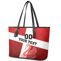 Custom Denmark Football Leather Tote Bag Mute Swan - Wonder Print Shop