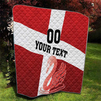 Custom Denmark Football Quilt Mute Swan - Wonder Print Shop