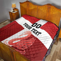 Custom Denmark Football Quilt Mute Swan - Wonder Print Shop