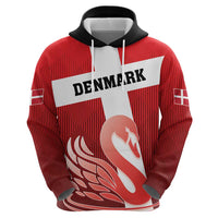 Custom Denmark Football Zip Hoodie Mute Swan - Wonder Print Shop