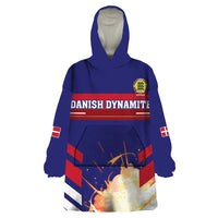 Custom Denmark Football Wearable Blanket Hoodie Come On Danish Dynamite - Wonder Print Shop