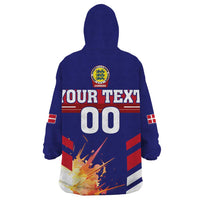 Custom Denmark Football Wearable Blanket Hoodie Come On Danish Dynamite - Wonder Print Shop