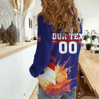 Custom Denmark Football Women Casual Shirt Come On Danish Dynamite - Wonder Print Shop