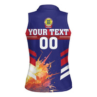 Custom Denmark Football Women Sleeveless Polo Shirt Come On Danish Dynamite - Wonder Print Shop