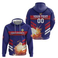 Custom Denmark Football Zip Hoodie Come On Danish Dynamite - Wonder Print Shop