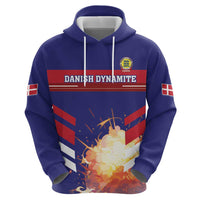 Custom Denmark Football Zip Hoodie Come On Danish Dynamite - Wonder Print Shop