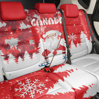 Canada Christmas Back Car Seat Cover Santa Play Hockey - Winter Forest - Wonder Print Shop
