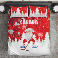 Canada Christmas Bedding Set Santa Play Hockey - Winter Forest - Wonder Print Shop