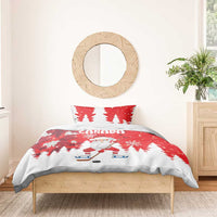 Canada Christmas Bedding Set Santa Play Hockey - Winter Forest - Wonder Print Shop