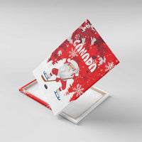 Canada Christmas Canvas Wall Art Santa Play Hockey - Winter Forest - Wonder Print Shop