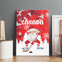 Canada Christmas Canvas Wall Art Santa Play Hockey - Winter Forest - Wonder Print Shop