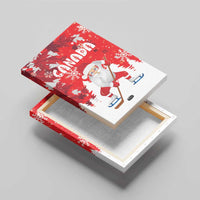 Canada Christmas Canvas Wall Art Santa Play Hockey - Winter Forest - Wonder Print Shop