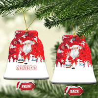 Canada Christmas Ceramic Ornament Santa Play Hockey - Winter Forest - Wonder Print Shop