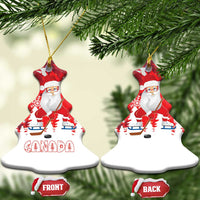 Canada Christmas Ceramic Ornament Santa Play Hockey - Winter Forest - Wonder Print Shop