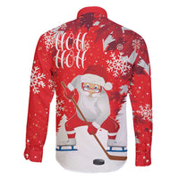 Canada Christmas Family Matching Long Sleeve Bodycon Dress and Hawaiian Shirt Santa Play Hockey - Winter Forest - Wonder Print Shop