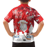 Canada Christmas Family Matching Summer Maxi Dress and Hawaiian Shirt Santa Play Hockey - Winter Forest - Wonder Print Shop