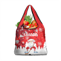 Canada Christmas Grocery Bag Santa Play Hockey - Winter Forest