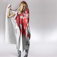 Canada Christmas Hooded Blanket Santa Play Hockey - Winter Forest