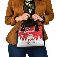 Canada Christmas Shoulder Handbag Santa Play Hockey - Winter Forest