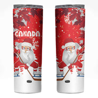 Canada Christmas Skinny Tumbler Santa Play Hockey - Winter Forest - Wonder Print Shop