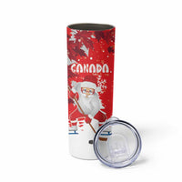 Canada Christmas Skinny Tumbler Santa Play Hockey - Winter Forest - Wonder Print Shop